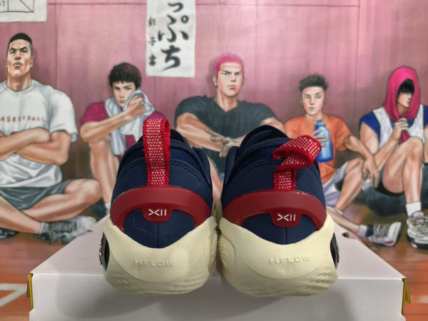 Blue and Red Basketball Sneakers