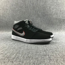 Air Jordan 1 Mid Black Grey Red 554724-060 Sneakers
