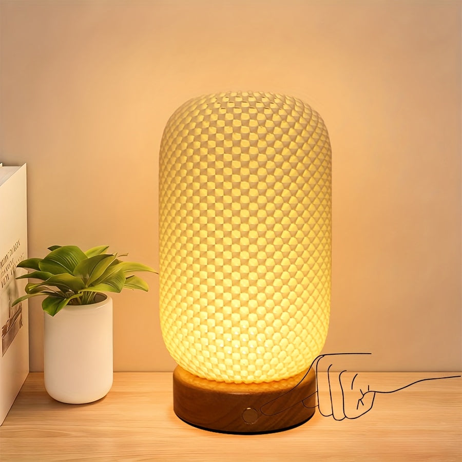 2pcs Modern Elegant Touch Control Table Lamp, 3-Color LED Adjustable Stepless Brightness Adjustment. Suitable for Living Room, Bedroom, Halloween Decorations And Thanksgiving Celebrations, Festival Lighting, Rechargeable Desk Lamp. Available In 1pc.