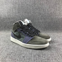 Jordan 1 Mid Gray Purple Sneakers 852842-203
