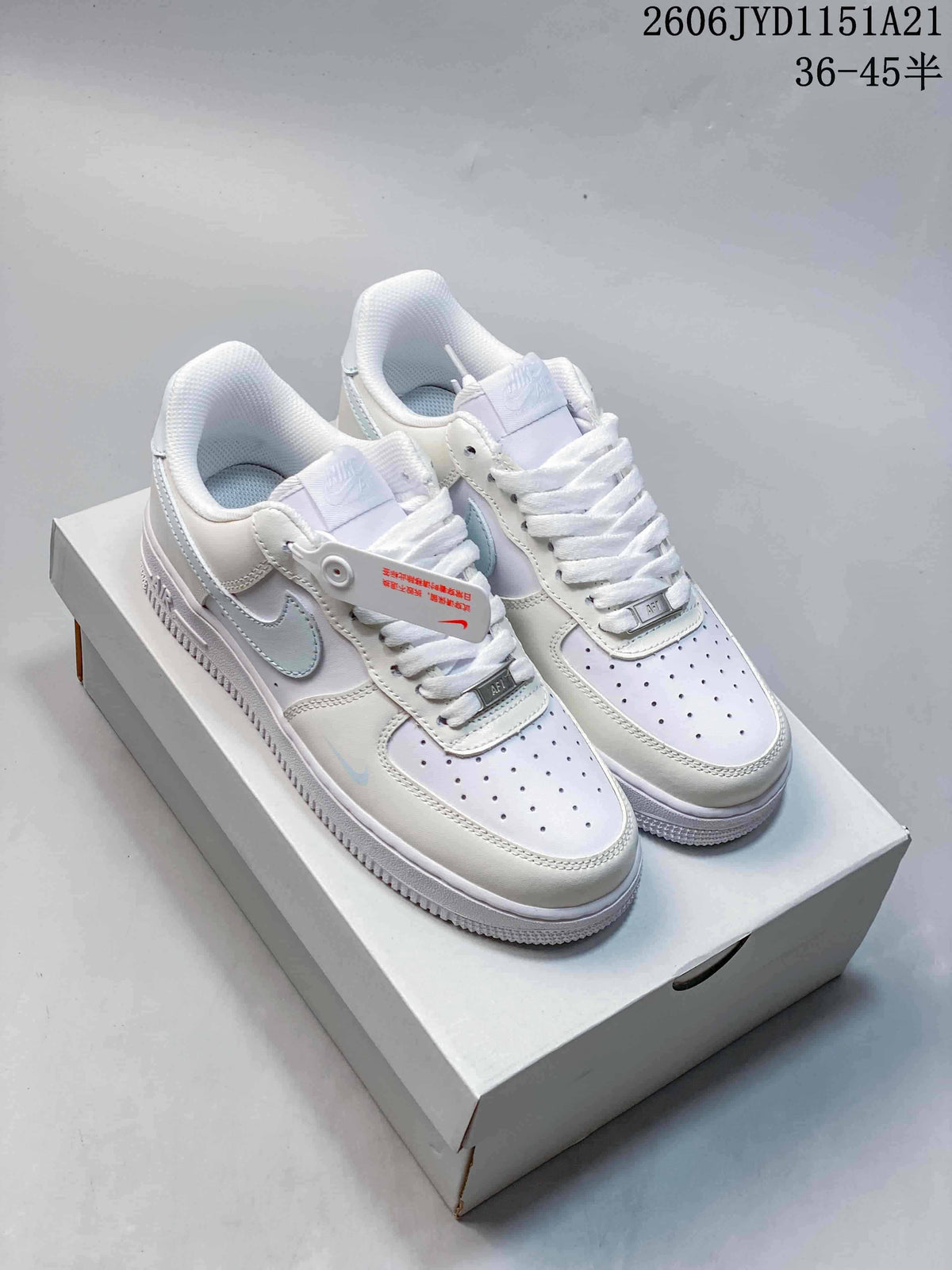 Nike Air Force 1 Low White and Light Gray Sneakers