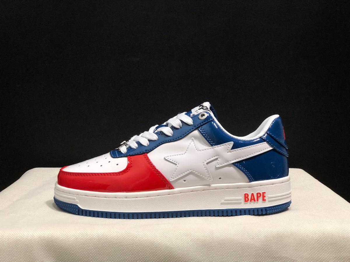 Bape Sta Low-Top Sneakers White Blue Red