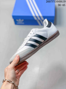 adidas Samba Low-Top Sneakers White Black Gum Sole 2607YY1649A19