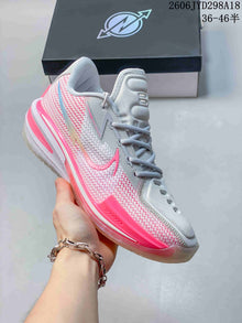 Nike Air Zoom GT Cut Low Basketball Shoes, White and Pink