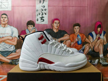 Jordan White and Red High-Top Basketball Sneakers
