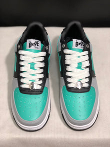BAPE Bape Sta Low-Top Sneakers Black Grey Turquoise