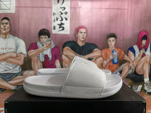 Nike White Slides with Textured Strap