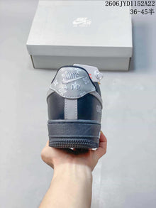 Nike Air Force 1 Low Dark Gray Floral Swoosh Sneakers