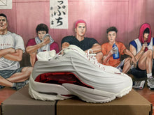 White and Red Sculpted Sneakers