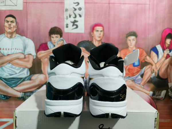 Nike White Black Gold Basketball Sneakers