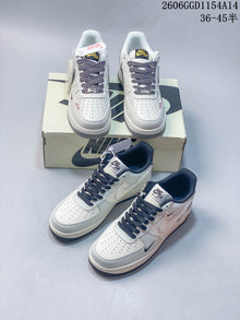Nike Air Force 1 White Sneakers with Dark Swoosh Details