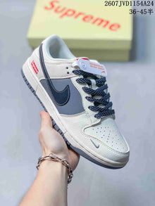 Nike SB Dunk Low Supreme White Navy Sneakers NK5639-323