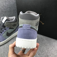 Jordan 1 Mid Gray Purple Sneakers 852842-203