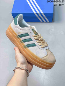Adidas Originals Gazelle Bold W White Green Platform Sneakers