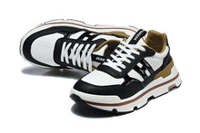 Hermès Black and White Low-Top Sneakers with Brown Trim