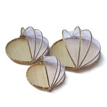 Bamboo Round Storage Basket Set for Home Use - Picnic Essential