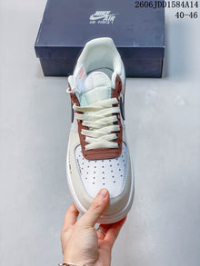 Nike Air Force 1 Low White Brown Sneakers
