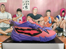 Pink and Purple Basketball Sneakers with Black Accents