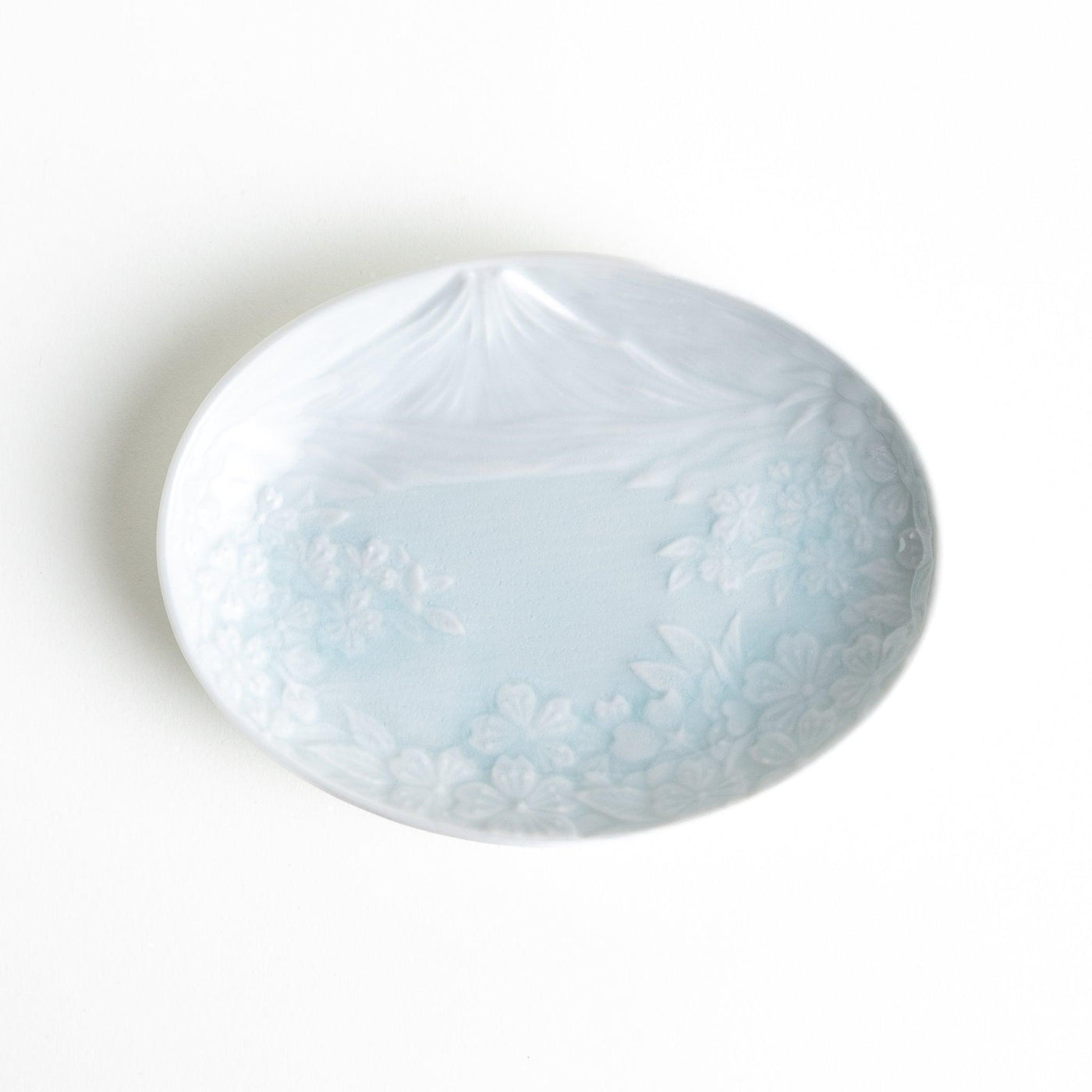 Celadon Mount Fuji Cherry Blossom Dessert Plate