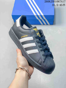 Adidas Superstar Shell-Toe Sneakers in White and Gray