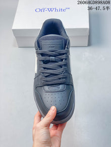 Off-White Low-Top Lace-Up Sneakers in Charcoal and White