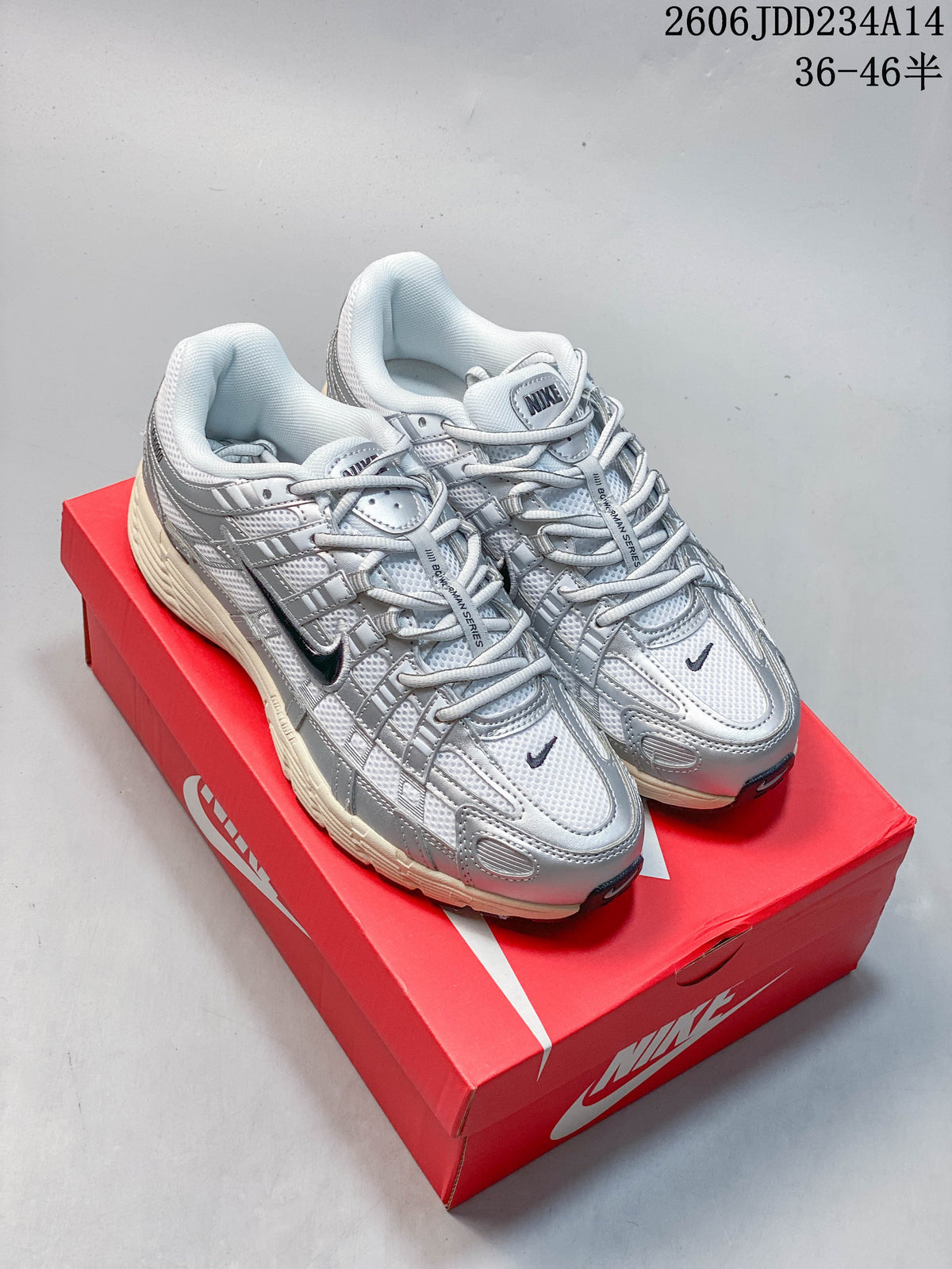 Nike P-6000 Silver Retro Low-Top Sneakers