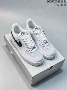 Nike Air Force 1 ’07 Low White Sneakers with Dark Swoosh