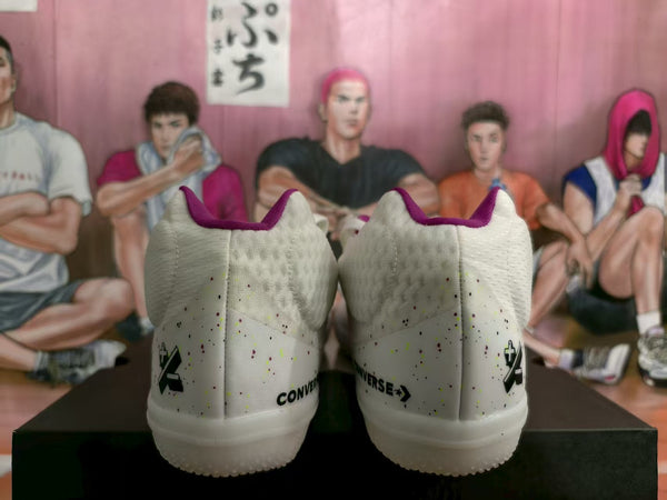 Converse White and Purple Low-Top Sneakers