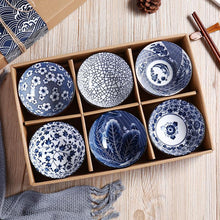 Japanese Blossom Rice Bowls - Ceramic Tableware Set - Authentic Hand Painted Porcelain Bowls