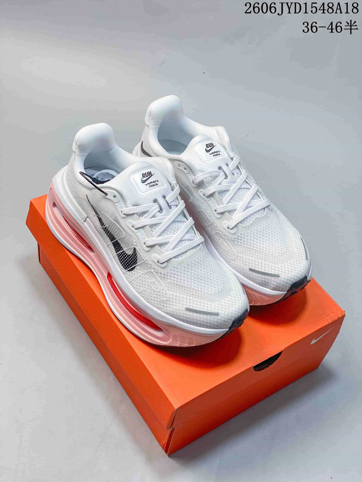 Nike Vomero Premium Running Shoes, White and Pink