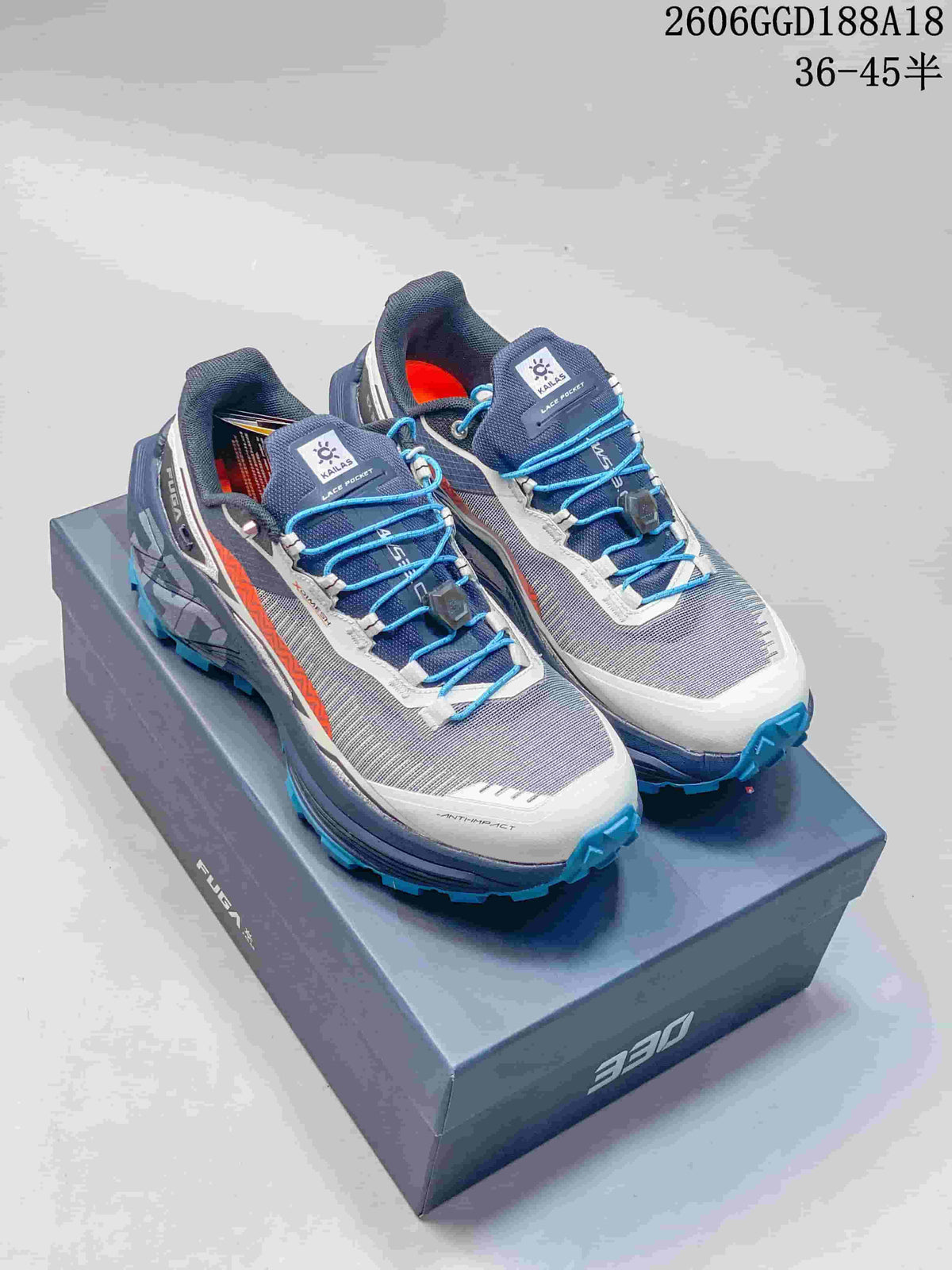 Kailas Fuga EX330 Trail Running Shoes, Gray Blue, 06GGD188A18