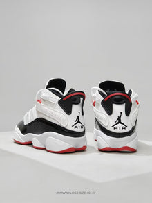 Jordan 6–7 White Black Red High-Top Sneakers