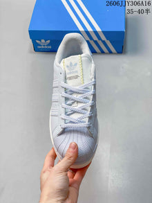 Adidas Superstar II Low-Top Sneakers in White and Pale Blue