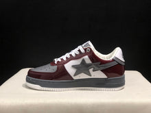 BAPE STA Low-Top Sneakers Burgundy White Gray