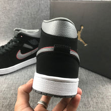 Air Jordan 1 Mid Black Grey Red 554724-060 Sneakers