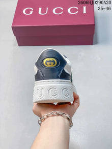 Gucci Chunky Low-Top Lace-Up Sneakers, White and Navy
