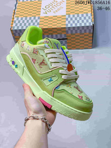 Louis Vuitton Trainer Low-Top Sneakers in Lime Green