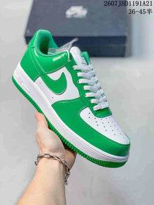 Nike Air Force 1 Green and White Sneakers