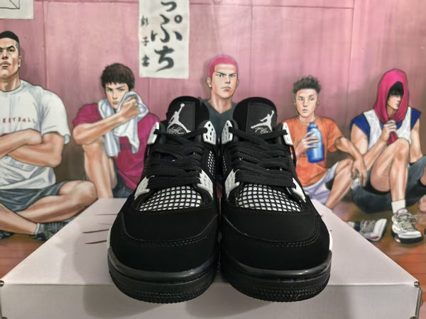Jordan 4 Black White High-Top Sneakers