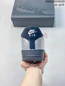 Nike Air Force 1 Low Silver and Navy Sneakers