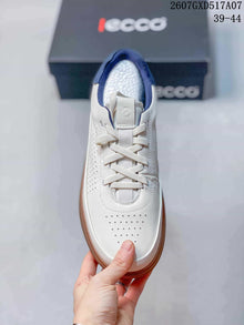 ECCO Men's White Leather Sneakers with Gum Sole 2607GXD517A07