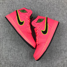 Jordan 1 Mid Hot Punch Black Volt Sneakers AQ9131-600