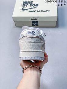 Nike Dunk Low DIY Custom Sneakers in White and Gray