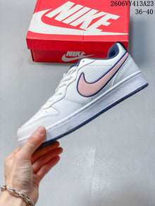 NikeCourt Borough 2 Low GS Sneakers in White and Pink