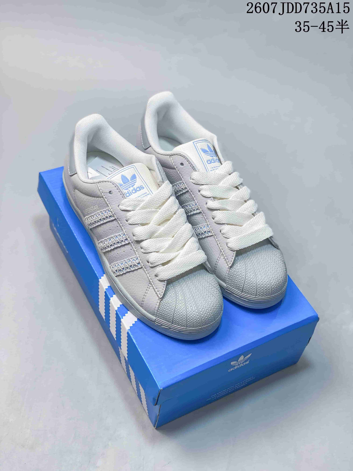 adidas Superstar Sneakers White Gray Blue 2607JDD735A15