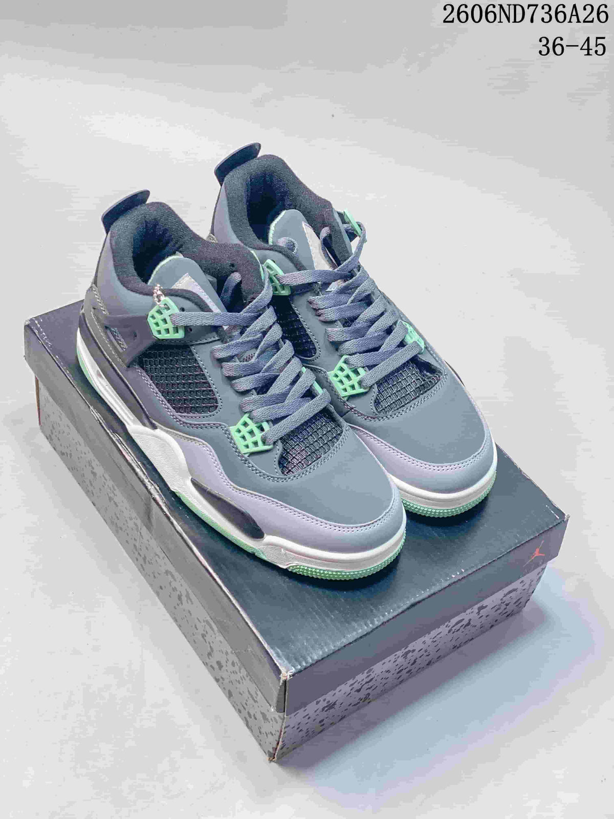 Jordan Air Jordan 4 Retro High-Top Sneakers in Grey and Mint