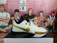Nike White Black Gold Basketball Sneakers
