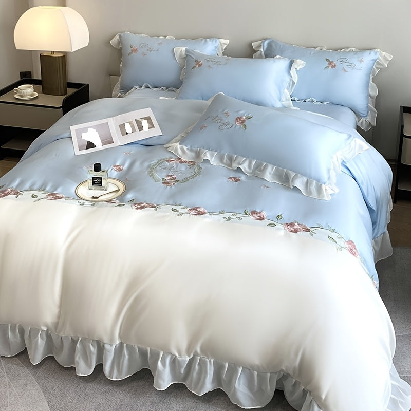 European And American Light Luxury Four-piece Bedding, High-end Embroidery Lace Quilt Cover, Bed Sheets, Princess Style