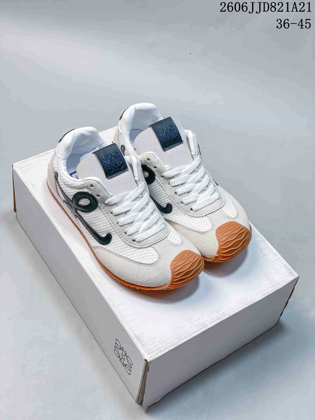 Loewe Flow Runner Mesh Sneakers in White and Black