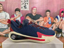 Blue and Red Basketball Sneakers